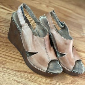Spring Step Wedge Light Brown Heels